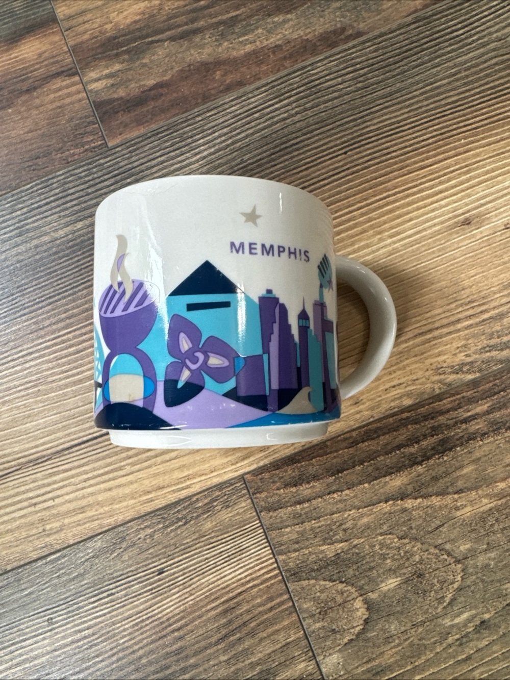 Starbucks Mug You Are Here Collection Memphis Skyline Blue Ceramic Coffee Cup